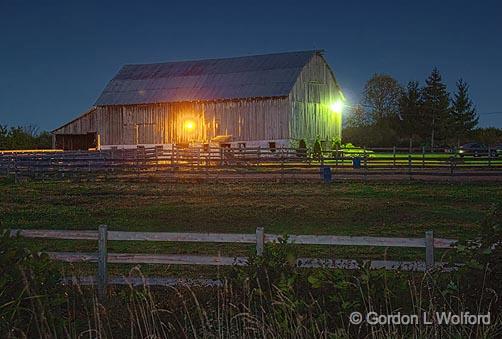 Barn With Two Lights_22284-93.jpg - Photographed near Smiths Falls, Ontario, Canada.